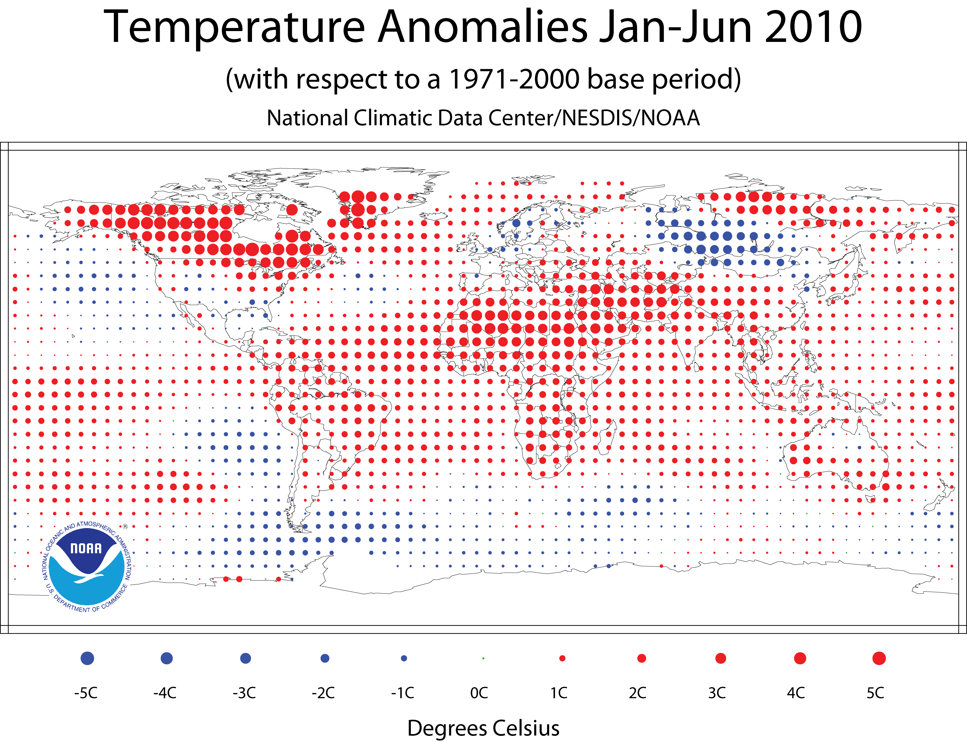 jan-june 2010 temperature Anomalies