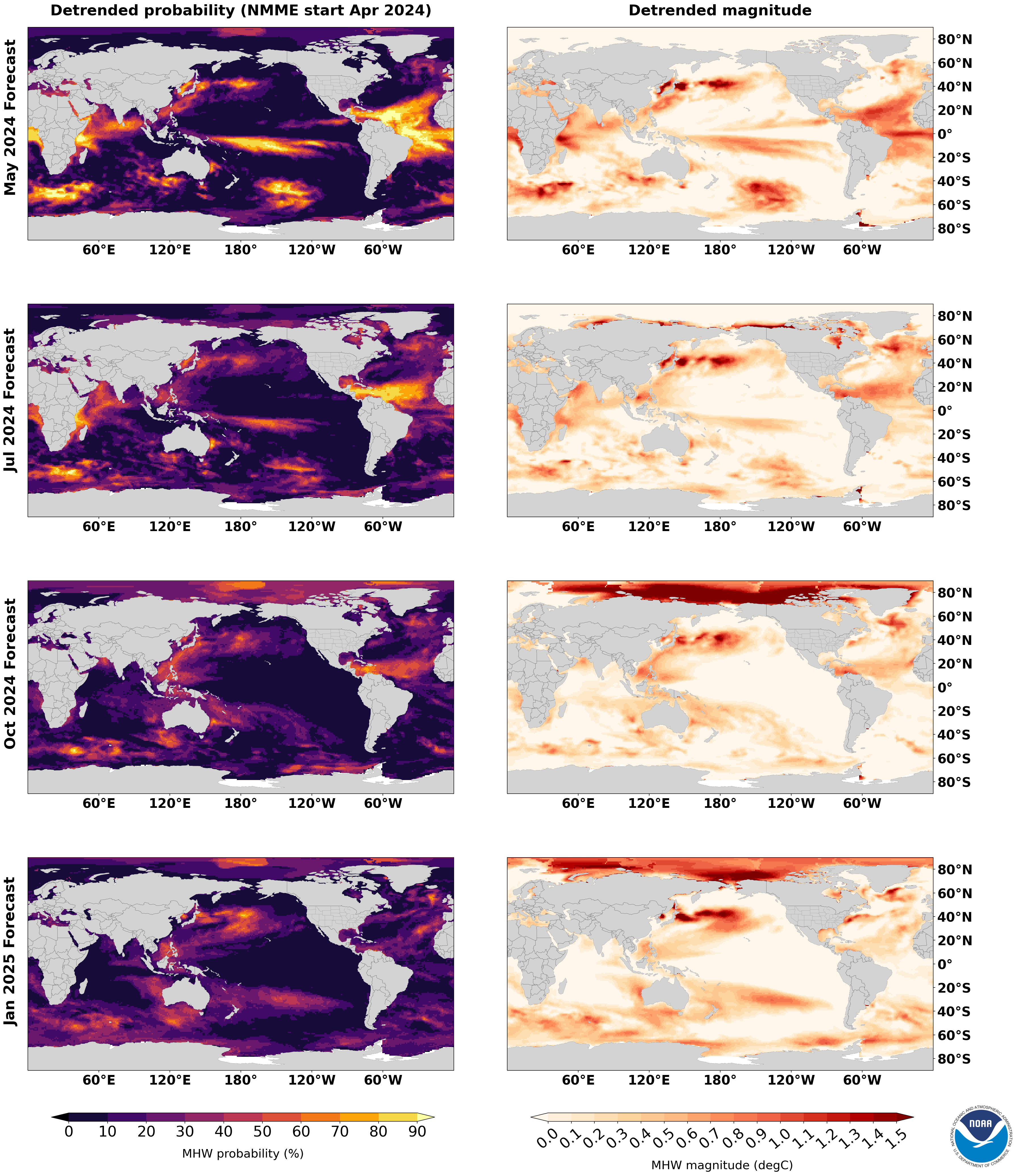Marine Heatwave Map (warming trend removed)
