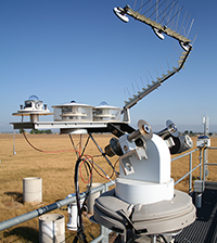 Sensors atop one of the BAO buildings. Credit: Barb DeLuisi, NOAA