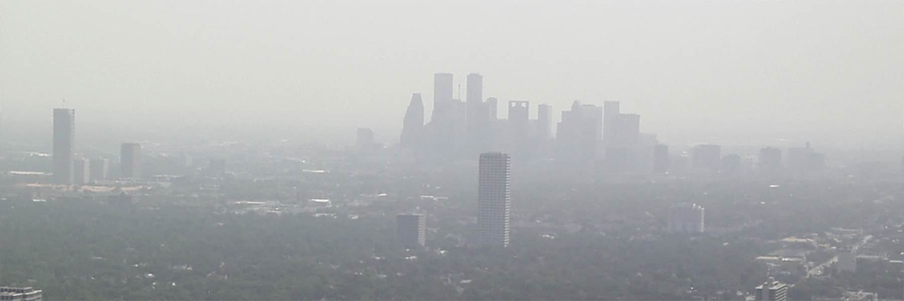 Surface ozone/air pollution over Houston. (Credit: NOAA)