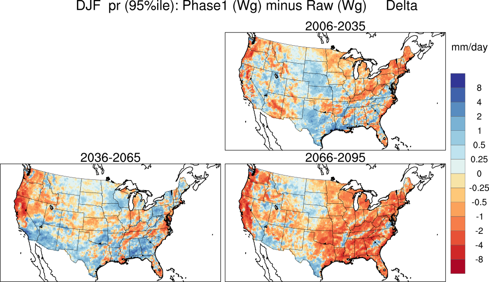 95 percentile minimum precip continental US