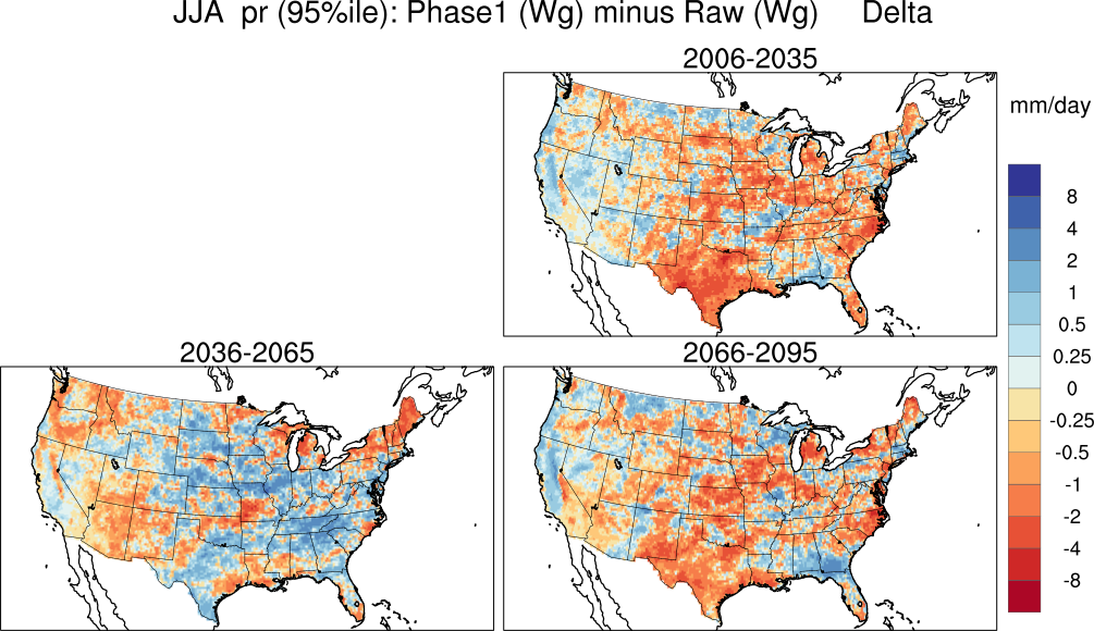 95 percentile minimum precip continental US