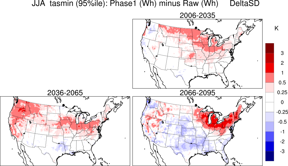 95 percentile minimum temperature continental US