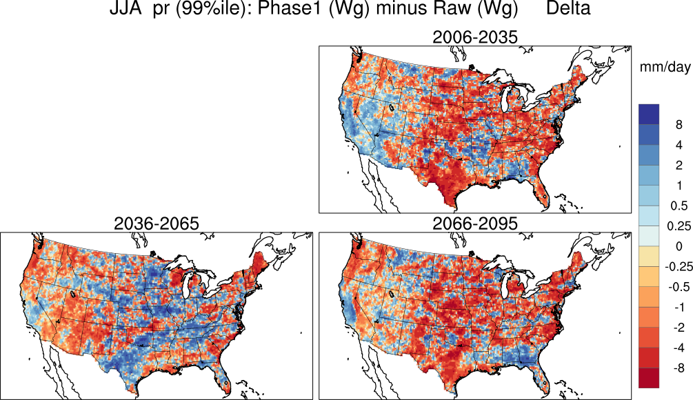 99 percentile minimum precip continental US