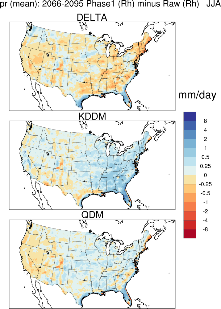 mean error precip Rh delta case