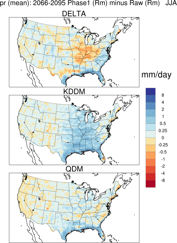 mean error precip Rm delta case