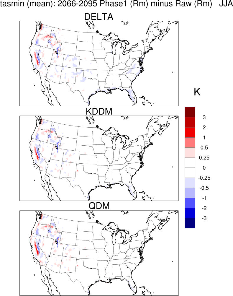 mean error min temp method comparison continental US