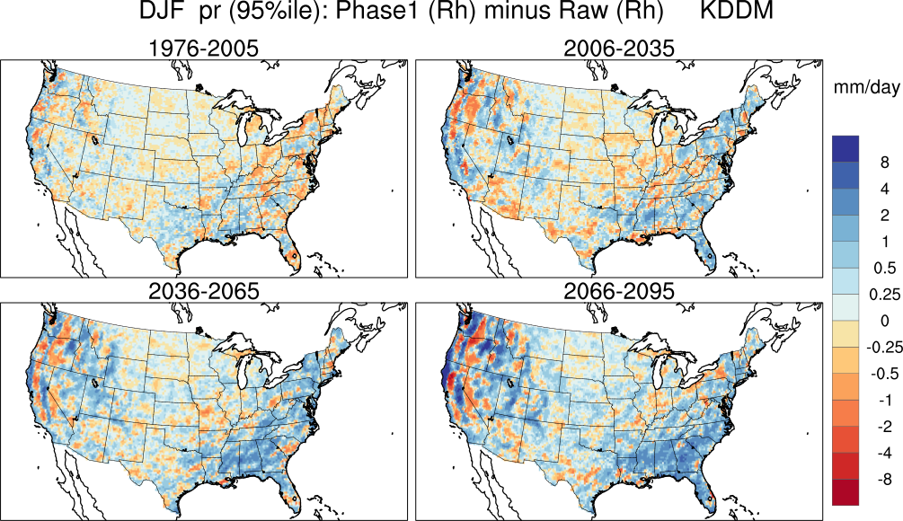 95 percentile minimum precip continental US