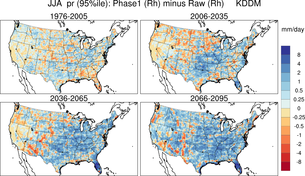 95 percentile minimum precip continental US