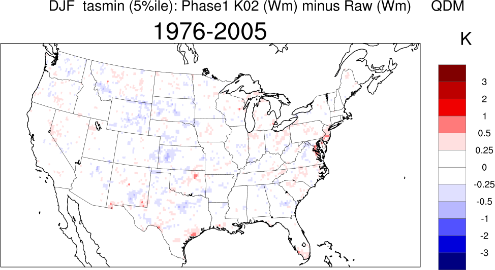 5 percentile minimum temperature continental US