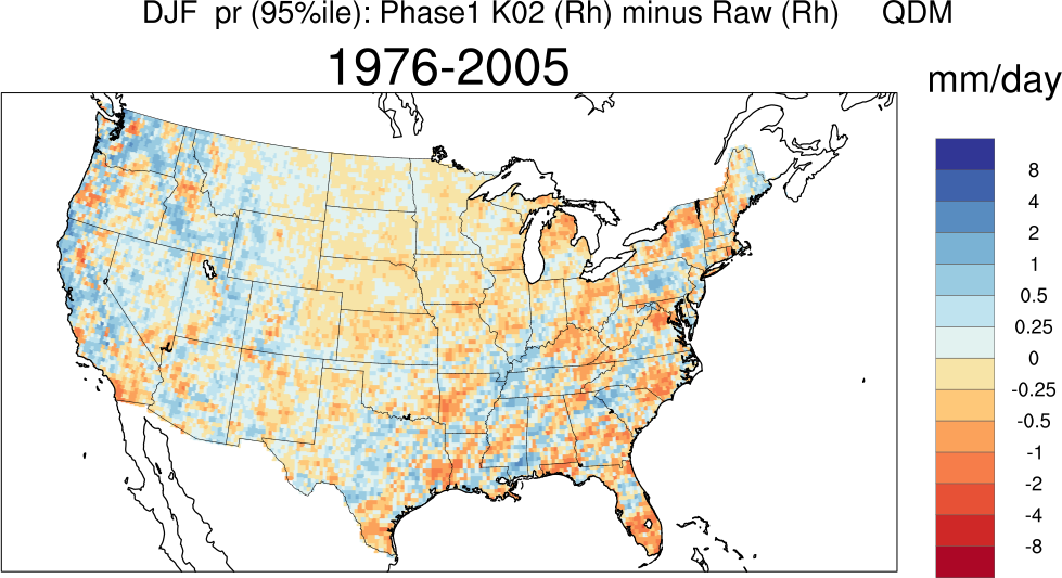 95 percentile minimum precip continental US