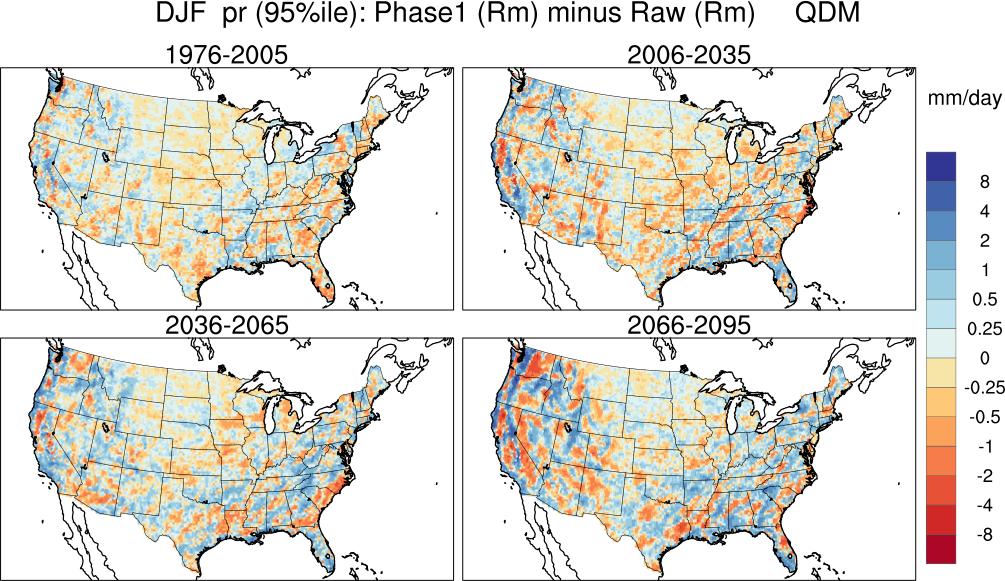 95 percentile minimum precip continental US