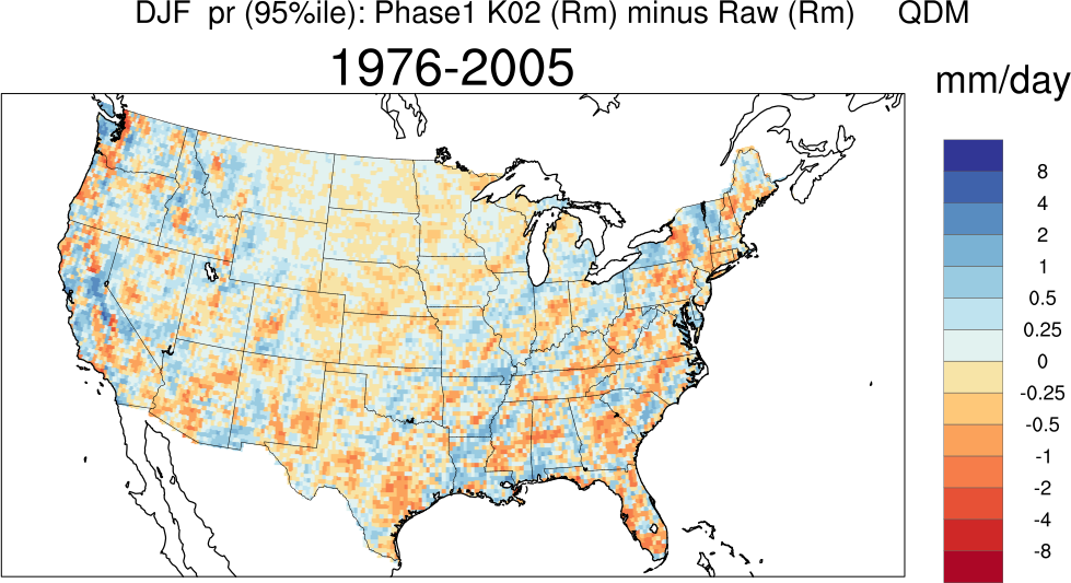 95 percentile minimum precip continental US