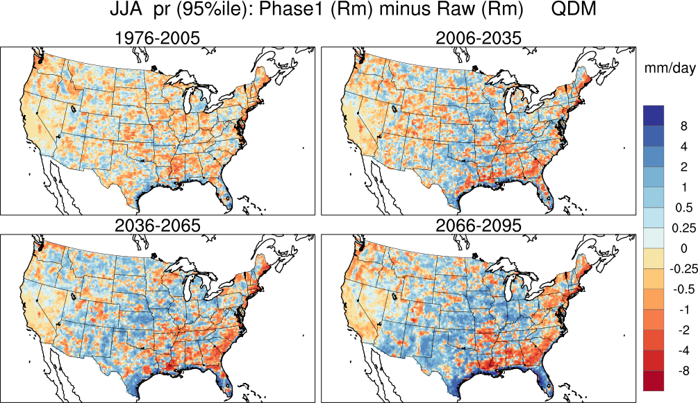 95 percentile minimum precip continental US