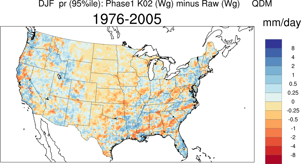 95 percentile minimum precip continental US