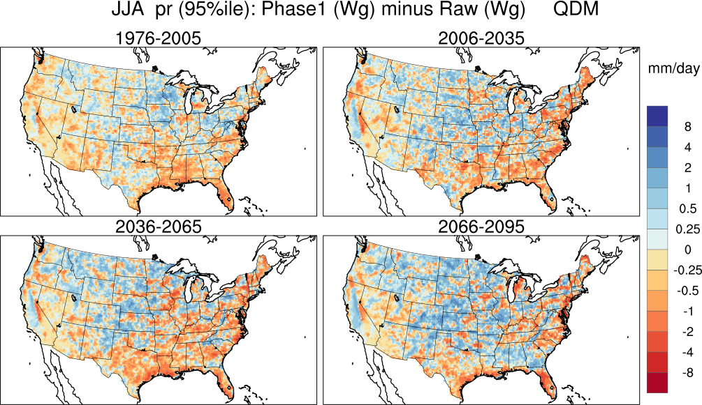 95 percentile minimum precip continental US