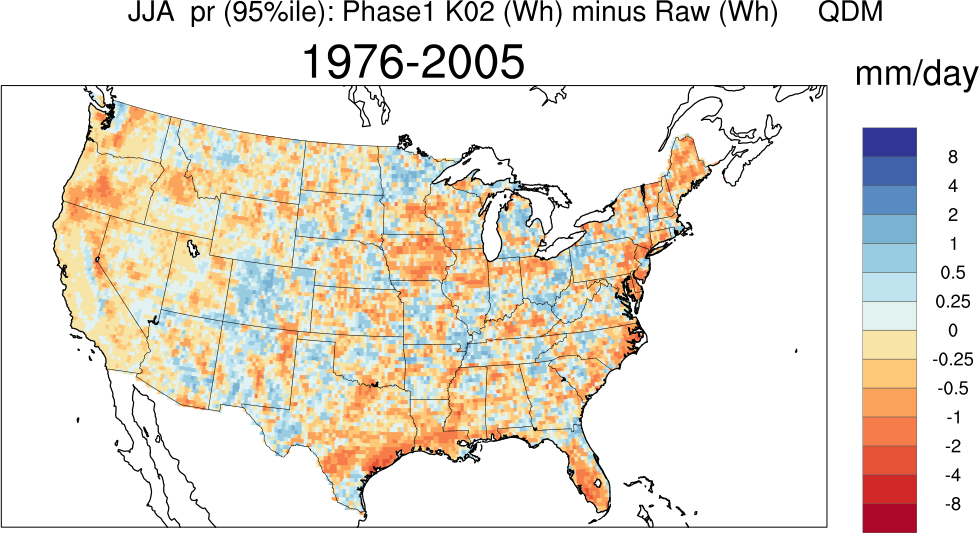 95 percentile minimum precip continental US