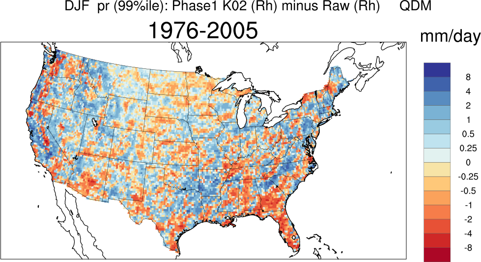 99 percentile minimum precip continental US