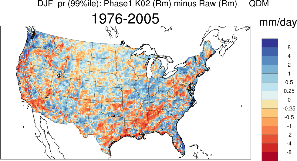 99 percentile minimum precip continental US
