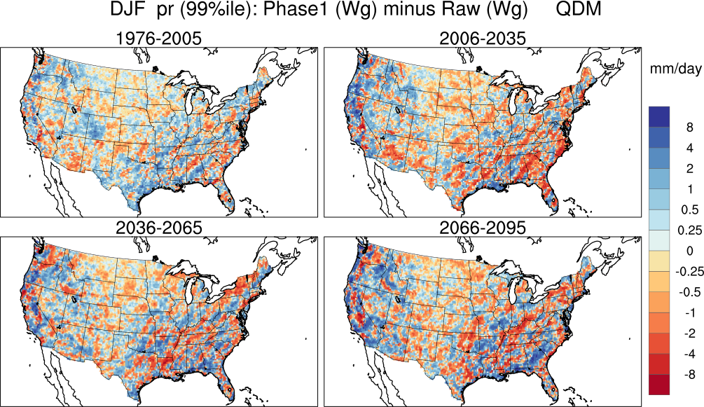 99 percentile minimum precip continental US