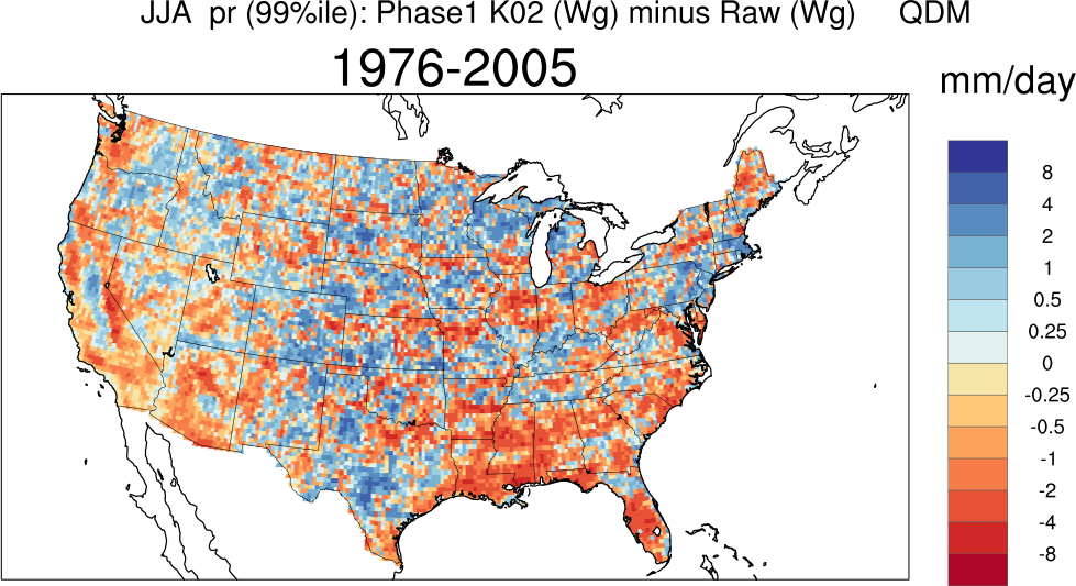 99 percentile minimum precip continental US