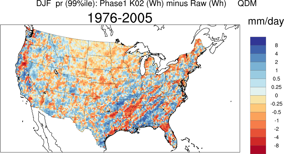 99 percentile minimum precip continental US