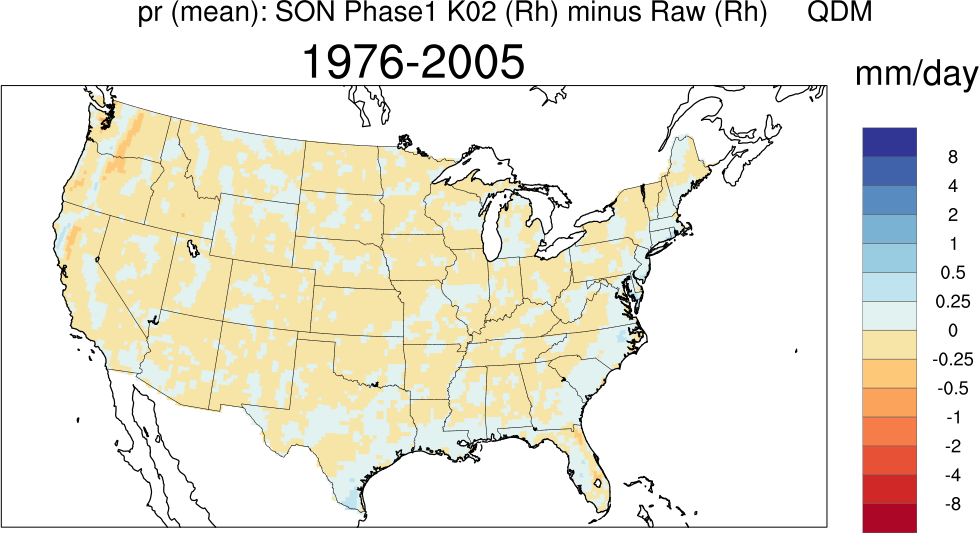 mean error min precip cont us