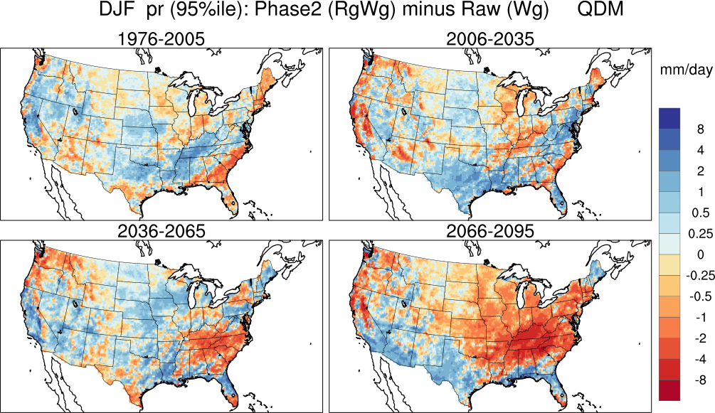 95 percentile minimum precip continental US