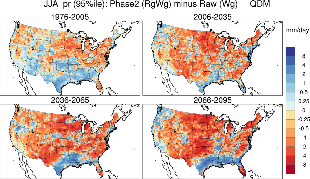 95 percentile minimum precip continental US