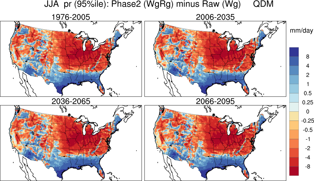 95 percentile minimum precip continental US