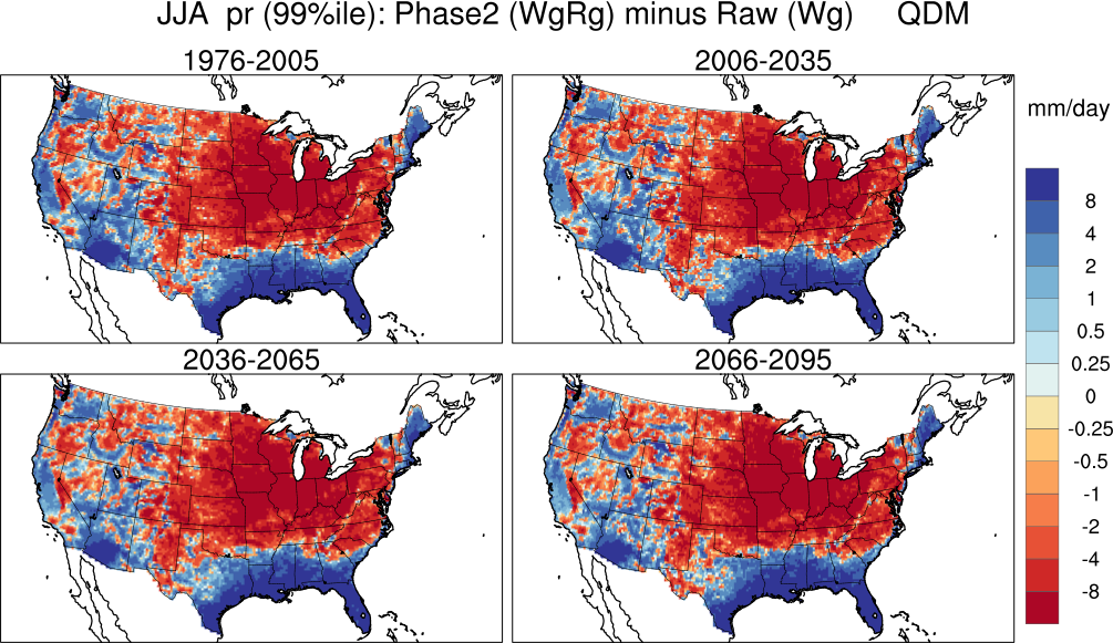 99 percentile minimum precip continental US