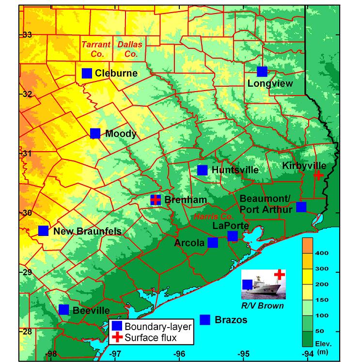 Map of profiler measurement stations.