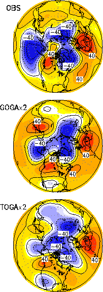 Linear trend of 500 mb height fields