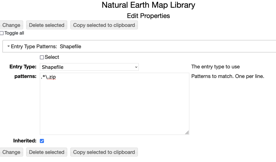 Specifying Entry Type Patterns