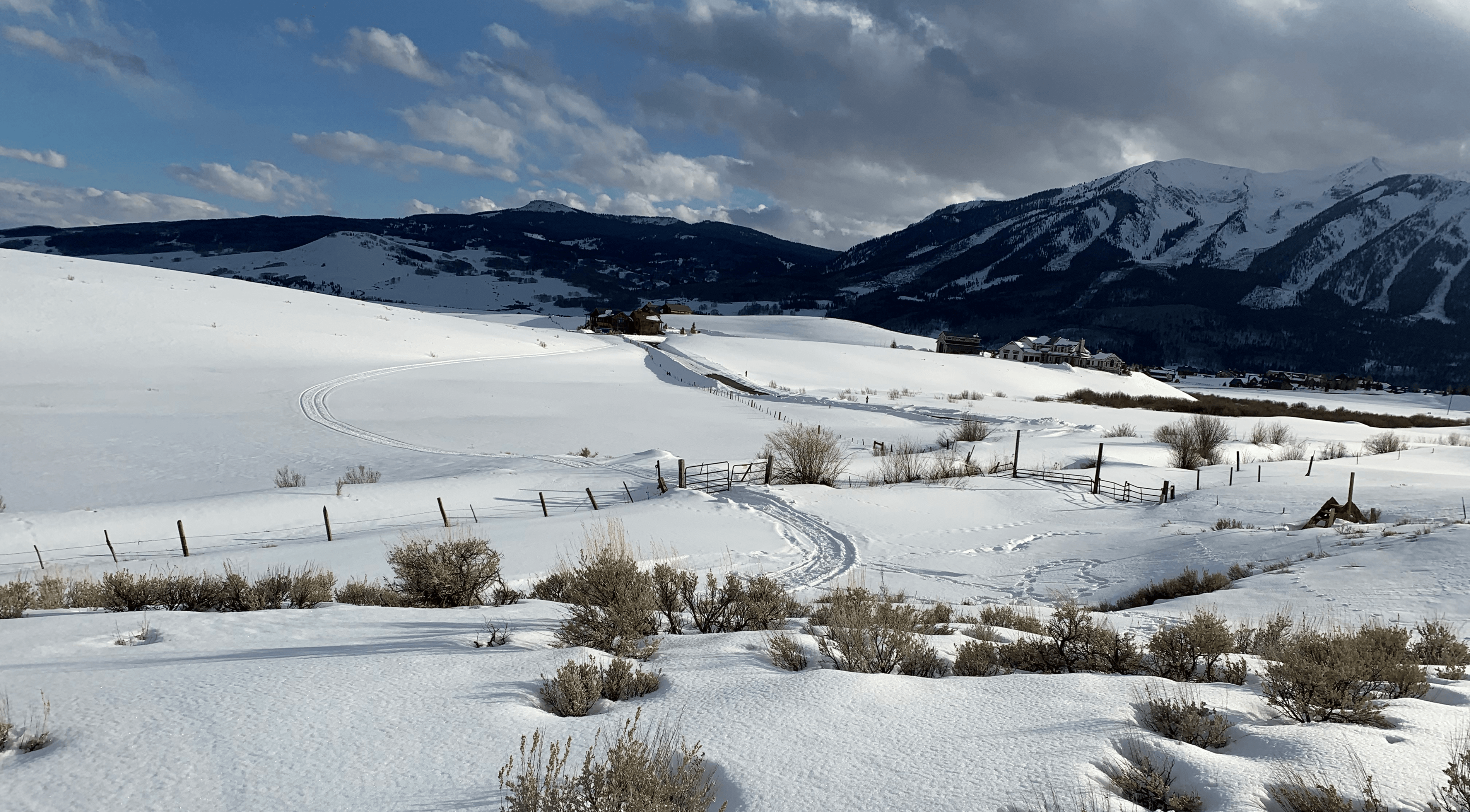 Snowy mountain landscape in the Brush Creek area