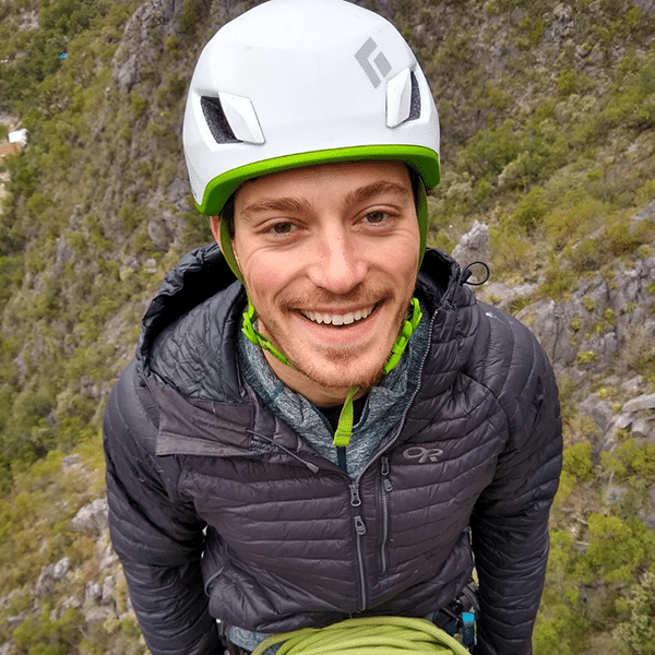 Tim Smith in rock climbing gear